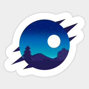 night scene cartoon Sticker